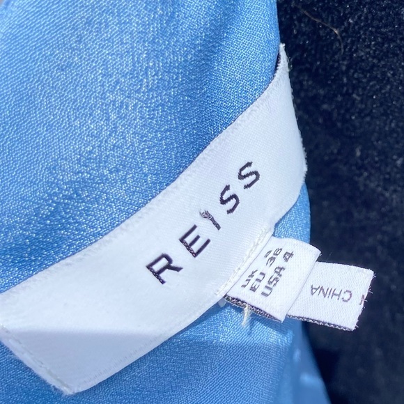 REISS Eri Fit And Flare Dress Deep Sky Blue Size 4 - Picture 8 of 11